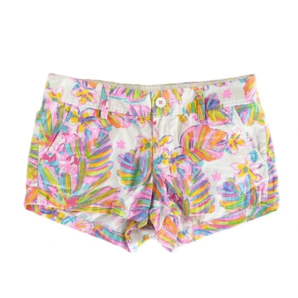 Lilly Pulitzer Shorts Women's Size 4 Multicolor Tropical Floral‎ Walsh Cotton